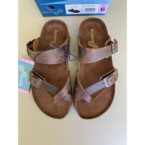Mountain Sole Leather Sandals Women’s Size 6 Brown Style 984173195 - Picture 1 of 12